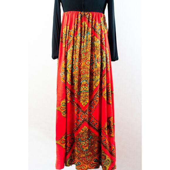 Vintage 70s Amazing Bohemian Groovy Empire Waist Hostess Dress, Saks 5th Ave. S - Picture 15 of 15